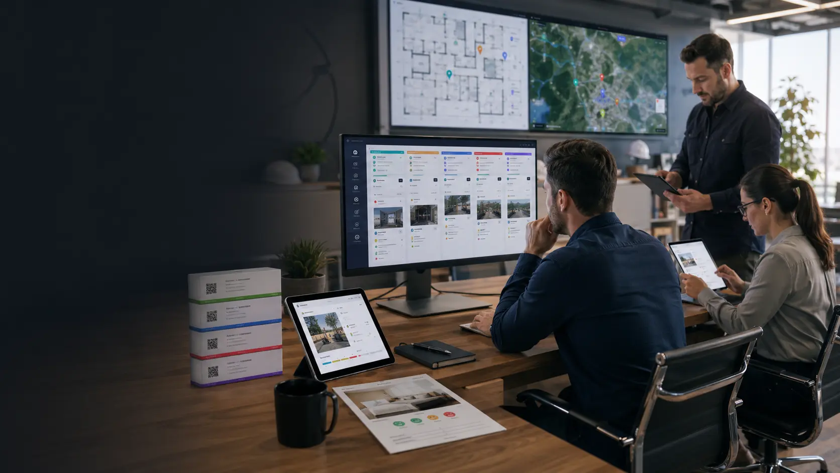 Operations team managing Reportio cases across field, facility, inventory and guest workflows